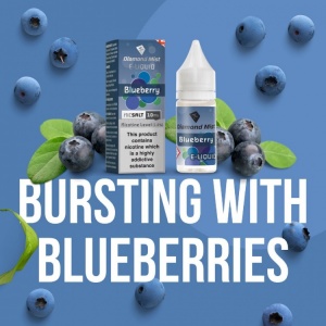 Diamond Mist - Blueberry Flavour E-Liquid Refill Bottle 10m