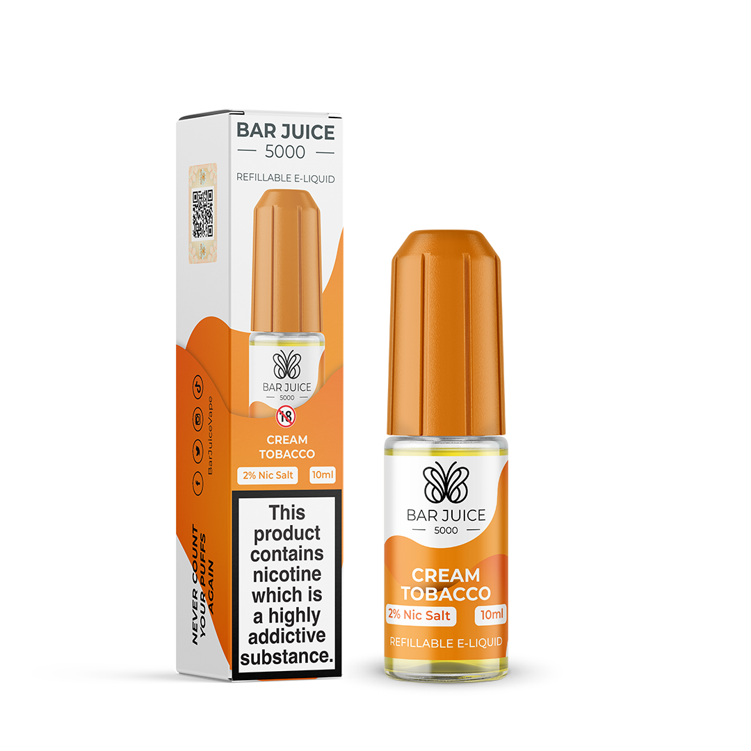 Bar Juice 5000 10ml Nic Salt ELiquid Cream Tobacco puffdaddie.co.uk