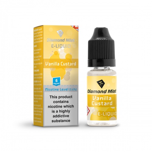 Diamond Mist Vanilla Custard Flavour E Liquid Refill Bottle 10ml