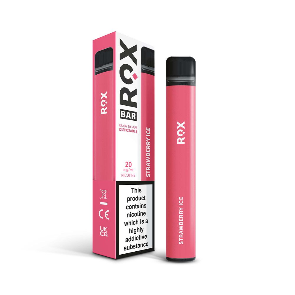 ROX Bar Disposable Vape Pen Strawberry Ice puffdaddie.co.uk