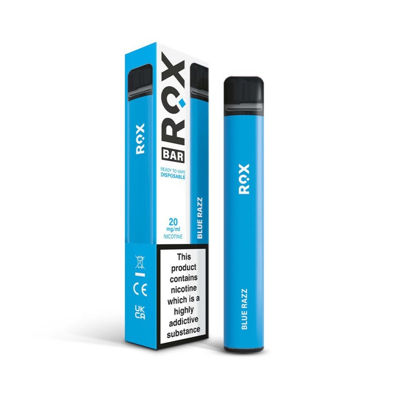 ROX Bar Disposable Vape Pen Blue Razz puffdaddie.co.uk